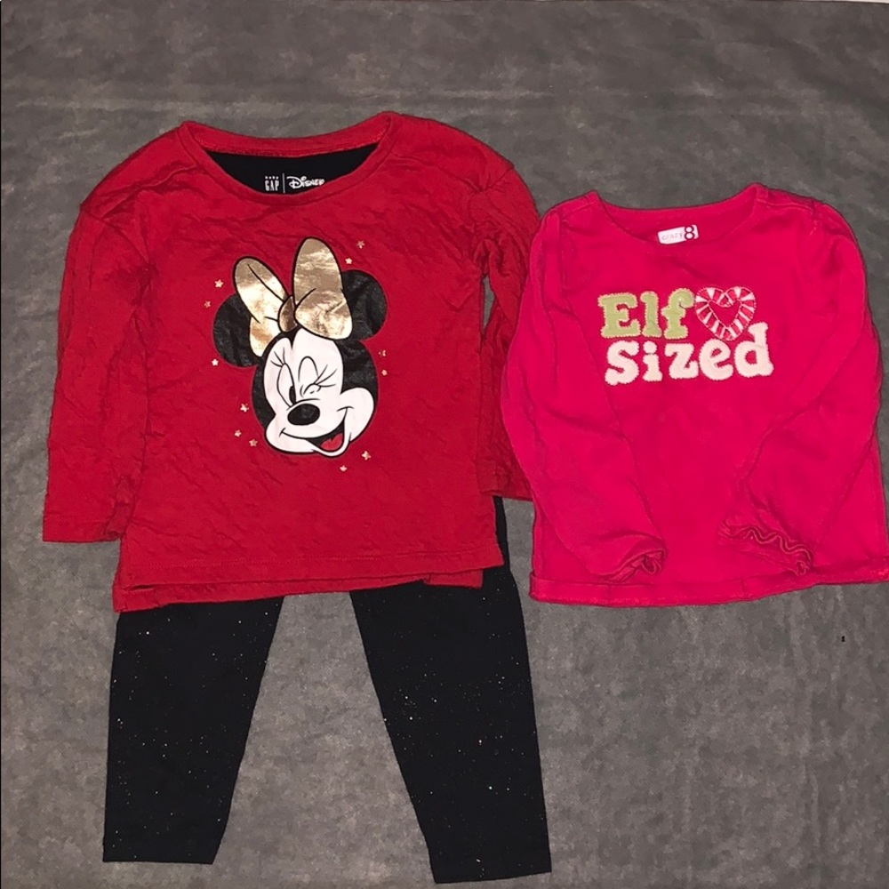 Disney Baby Minnie Sparkle Holiday set sz 18-24 mo